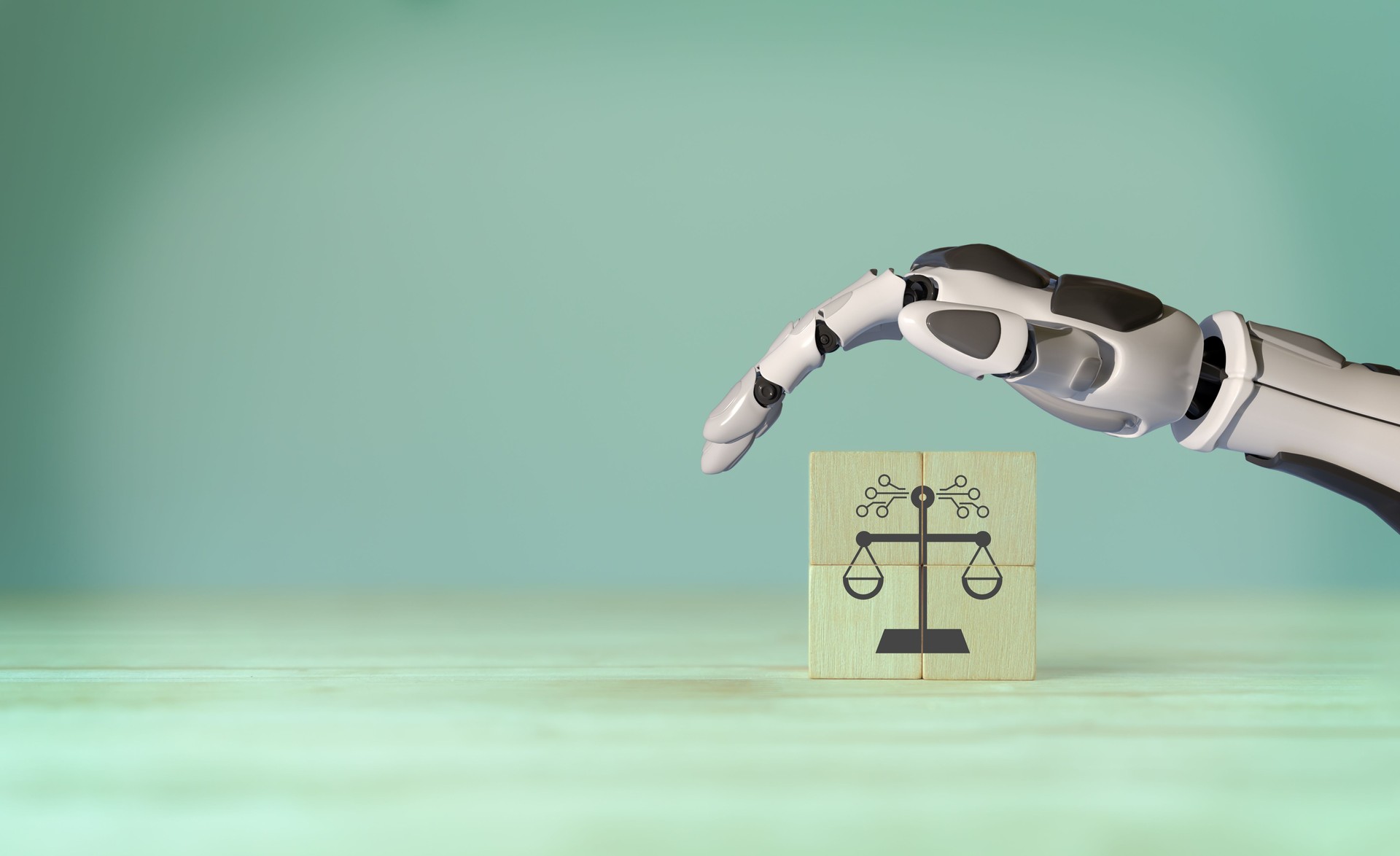AI ethics or AI Law concept. Developing AI codes of ethics. Compliance, regulation, standard , business policy and responsibility for guarding against unintended bias in machine learning algorithms.